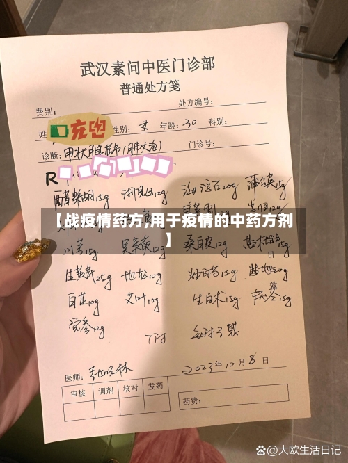 【战疫情药方,用于疫情的中药方剂】