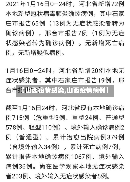 【山西疫情感染,山西疫情病例】