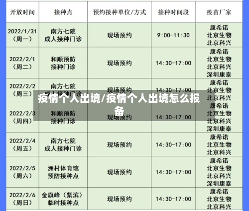 疫情个人出境/疫情个人出境怎么报备