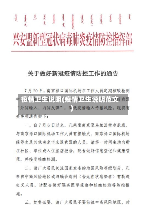 疫情卫生说明(疫情卫生说明范文)
