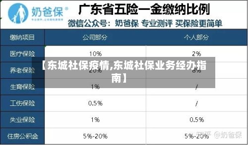 【东城社保疫情,东城社保业务经办指南】