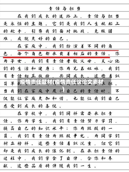 疫情责任题材(疫情责任议论文素材)-第2张图片