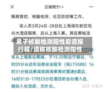 男子核酸检测阳性后谎报行程/谎称核酸检测阳性-第2张图片