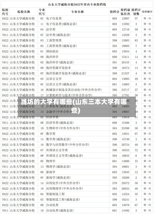 潍坊的大学有哪些(山东三本大学有哪些)
