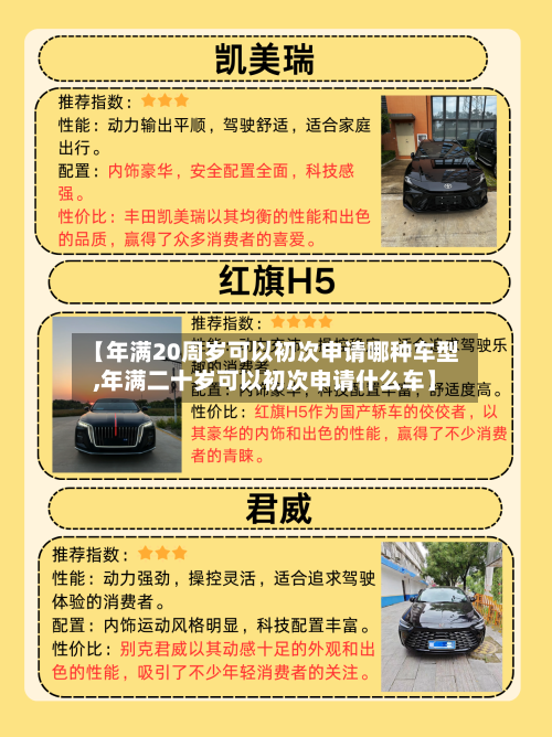 【年满20周岁可以初次申请哪种车型,年满二十岁可以初次申请什么车】