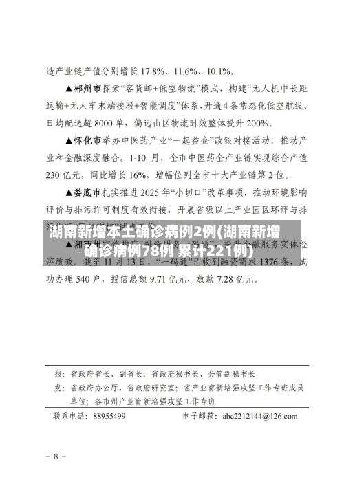 湖南新增本土确诊病例2例(湖南新增确诊病例78例 累计221例)