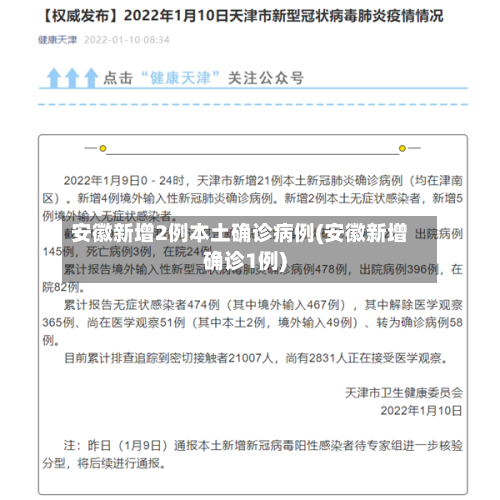 安徽新增2例本土确诊病例(安徽新增确诊1例)