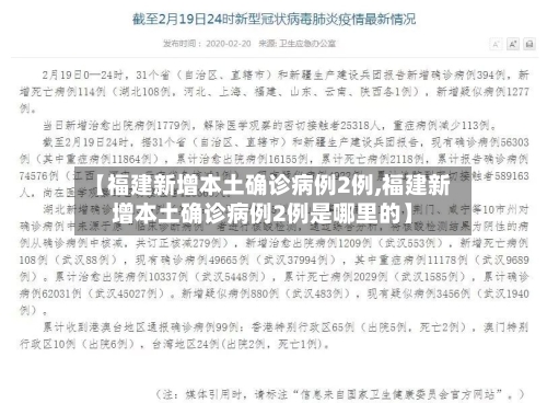 【福建新增本土确诊病例2例,福建新增本土确诊病例2例是哪里的】